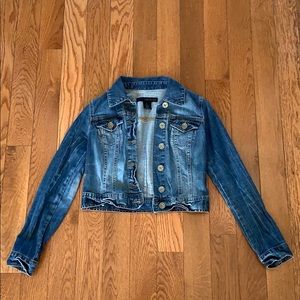 Calvin Klein Women’s Distressed Crop Jean Jacket